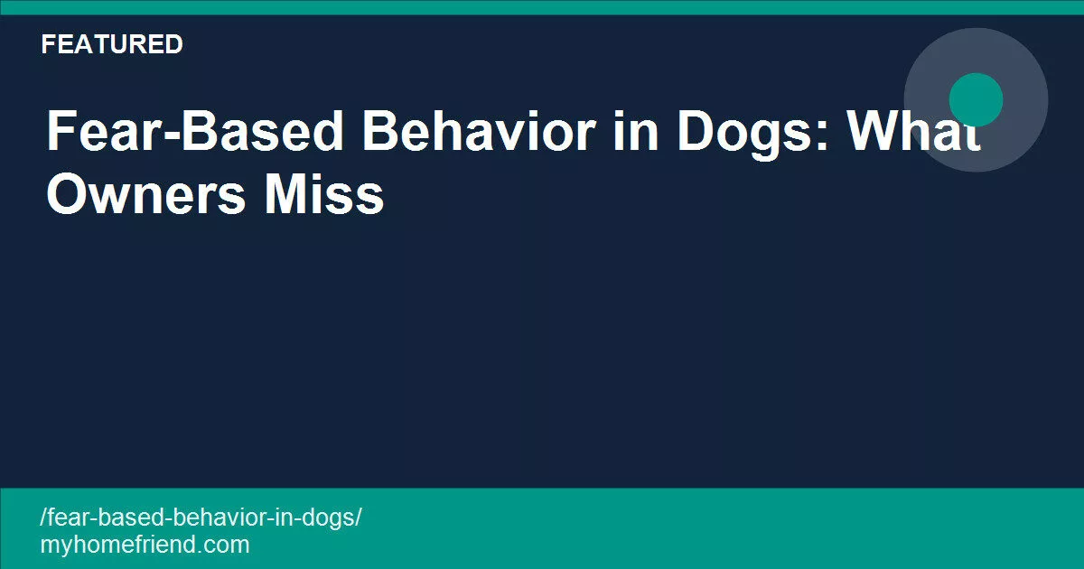 Fear-based behavior in dogs: signs of fear and how to help